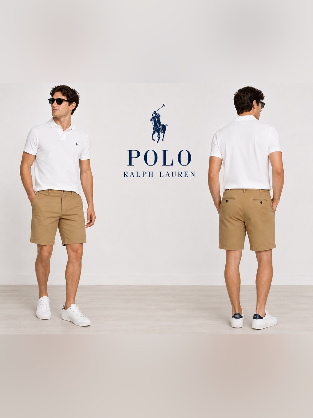 POLO RALPH LAUREN Classic Tan Flat Front stretch slim fit Men's Shorts/size 36